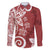 Polynesia Family Matching Long Sleeve Bodycon Dress and Hawaiian Shirt Red Tribal Turtle Floral Pattern