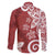 Polynesia Family Matching Off Shoulder Maxi Dress and Hawaiian Shirt Red Tribal Turtle Floral Pattern