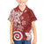 Polynesia Family Matching Off Shoulder Maxi Dress and Hawaiian Shirt Red Tribal Turtle Floral Pattern