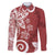 Polynesia Family Matching Puletasi and Hawaiian Shirt Red Tribal Turtle Floral Pattern