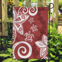 Polynesia Garden Flag Red Tribal Turtle Floral Pattern LT05 Garden Flag Red - Polynesian Pride