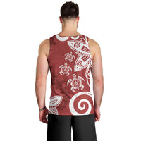 Polynesia Men Tank Top Red Tribal Turtle Floral Pattern LT05 - Polynesian Pride