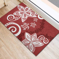 Polynesia Rubber Doormat Red Tribal Turtle Floral Pattern LT05 - Polynesian Pride