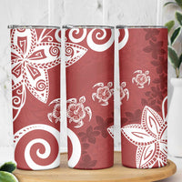 Polynesia Skinny Tumbler Red Tribal Turtle Floral Pattern