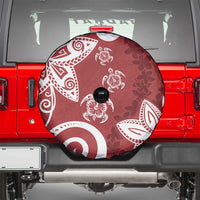 Polynesia Spare Tire Cover Red Tribal Turtle Floral Pattern LT05 - Polynesian Pride