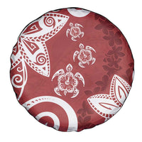 Polynesia Spare Tire Cover Red Tribal Turtle Floral Pattern LT05 - Polynesian Pride