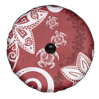 Polynesia Spare Tire Cover Red Tribal Turtle Floral Pattern LT05 - Polynesian Pride
