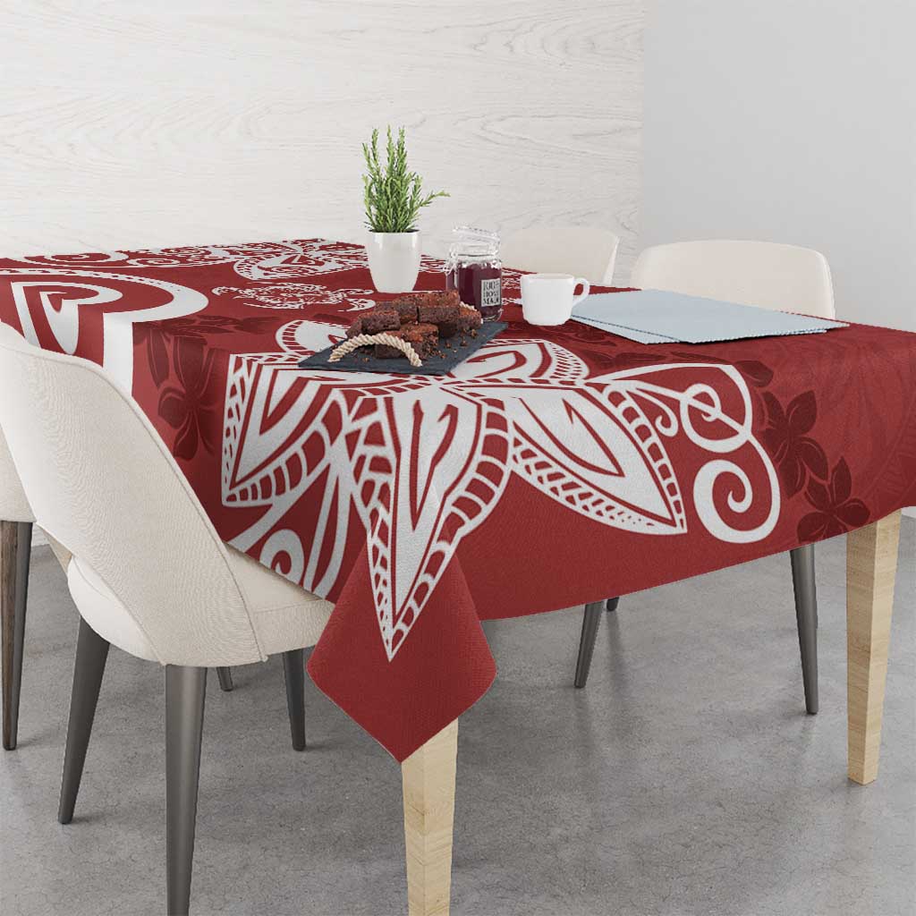 Polynesia Tablecloth Red Tribal Turtle Floral Pattern LT05 - Polynesian Pride