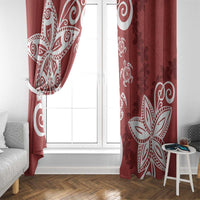 Polynesia Window Curtain Red Tribal Turtle Floral Pattern LT05 - Polynesian Pride