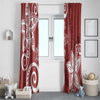 Polynesia Window Curtain Red Tribal Turtle Floral Pattern LT05 - Polynesian Pride