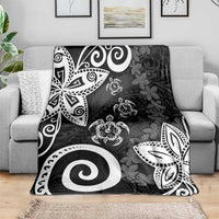 Polynesia Blanket Black Tribal Turtle Floral Pattern LT05 - Polynesian Pride