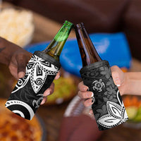 Polynesia 4 in 1 Can Cooler Tumbler Black Tribal Turtle Floral Pattern LT05 - Polynesian Pride