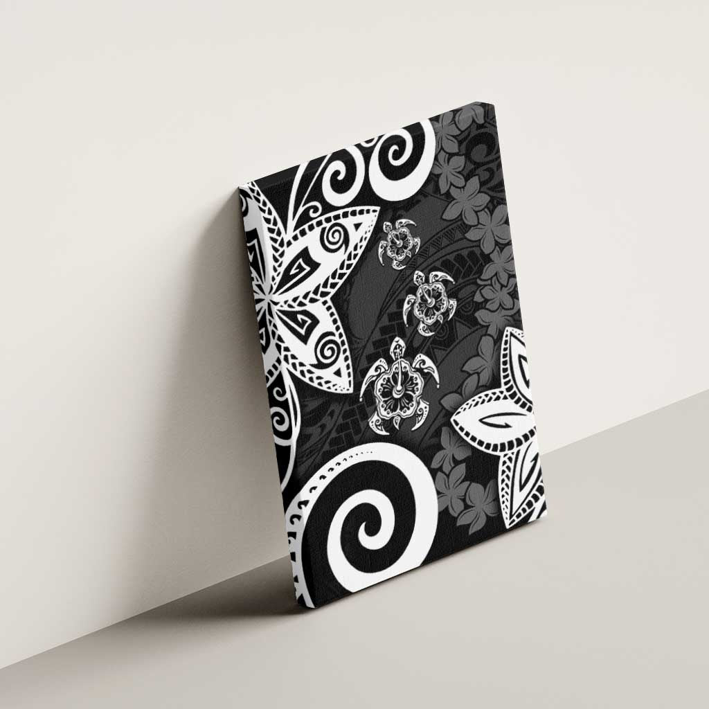 Polynesia Canvas Wall Art Black Tribal Turtle Floral Pattern LT05 - Polynesian Pride