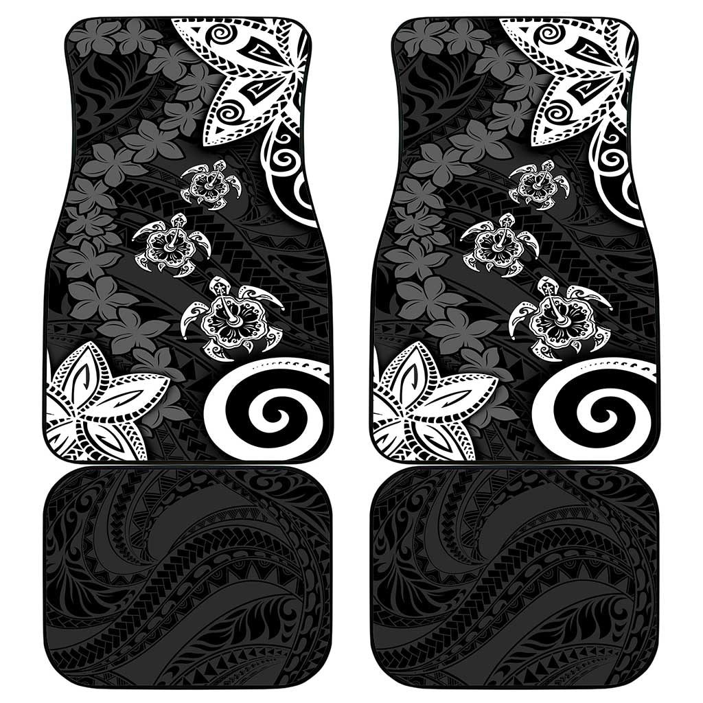 Polynesia Car Mats Black Tribal Turtle Floral Pattern LT05 - Polynesian Pride