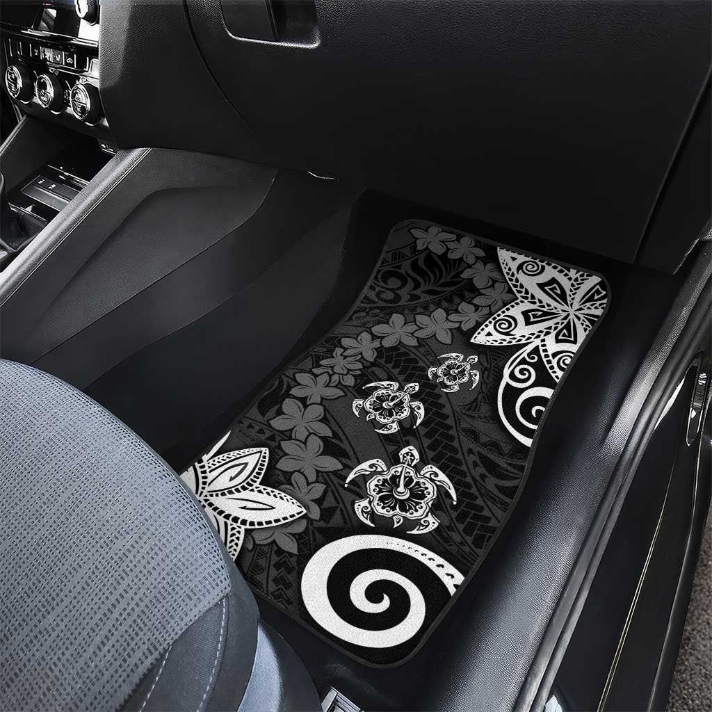 Polynesia Car Mats Black Tribal Turtle Floral Pattern LT05 - Polynesian Pride