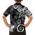 Polynesia Family Matching Long Sleeve Bodycon Dress and Hawaiian Shirt Black Tribal Turtle Floral Pattern