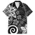 Polynesia Family Matching Long Sleeve Bodycon Dress and Hawaiian Shirt Black Tribal Turtle Floral Pattern