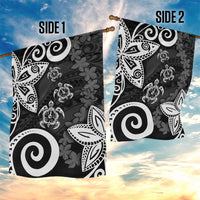 Polynesia Garden Flag Black Tribal Turtle Floral Pattern LT05 - Polynesian Pride