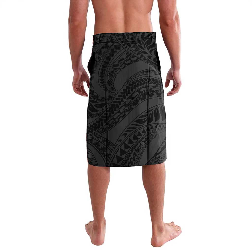 Polynesia Lavalava Black Tribal Turtle Floral Pattern