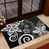 Polynesia Rubber Doormat Black Tribal Turtle Floral Pattern LT05 - Polynesian Pride