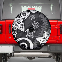 Polynesia Spare Tire Cover Black Tribal Turtle Floral Pattern LT05 - Polynesian Pride