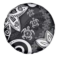 Polynesia Spare Tire Cover Black Tribal Turtle Floral Pattern LT05 - Polynesian Pride