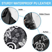 Polynesia Spare Tire Cover Black Tribal Turtle Floral Pattern LT05 - Polynesian Pride