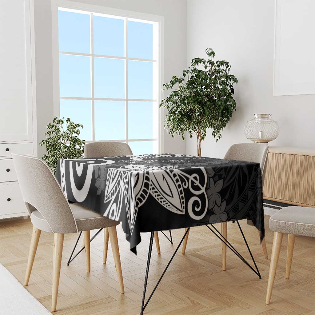 Polynesia Tablecloth Black Tribal Turtle Floral Pattern LT05 - Polynesian Pride