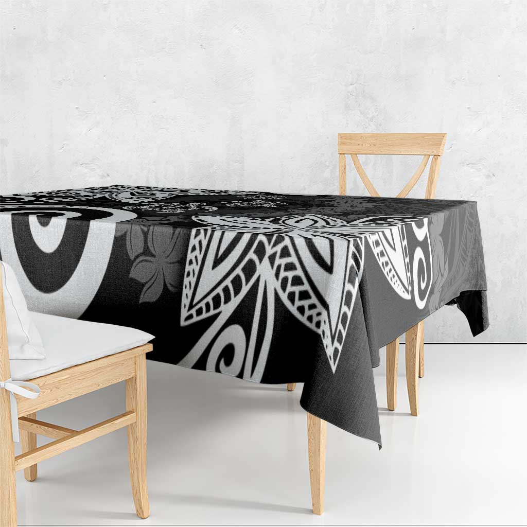 Polynesia Tablecloth Black Tribal Turtle Floral Pattern LT05 - Polynesian Pride