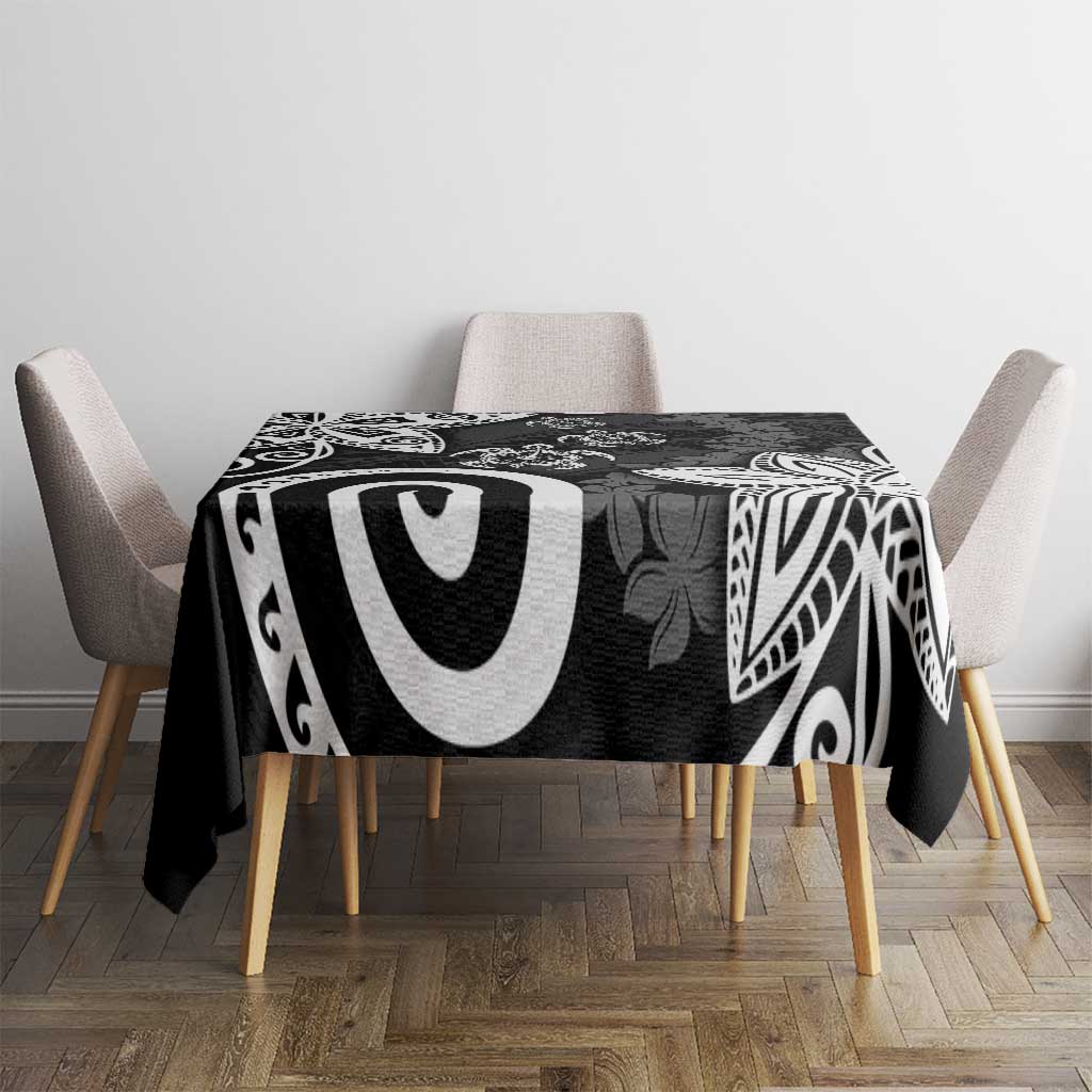 Polynesia Tablecloth Black Tribal Turtle Floral Pattern LT05 - Polynesian Pride