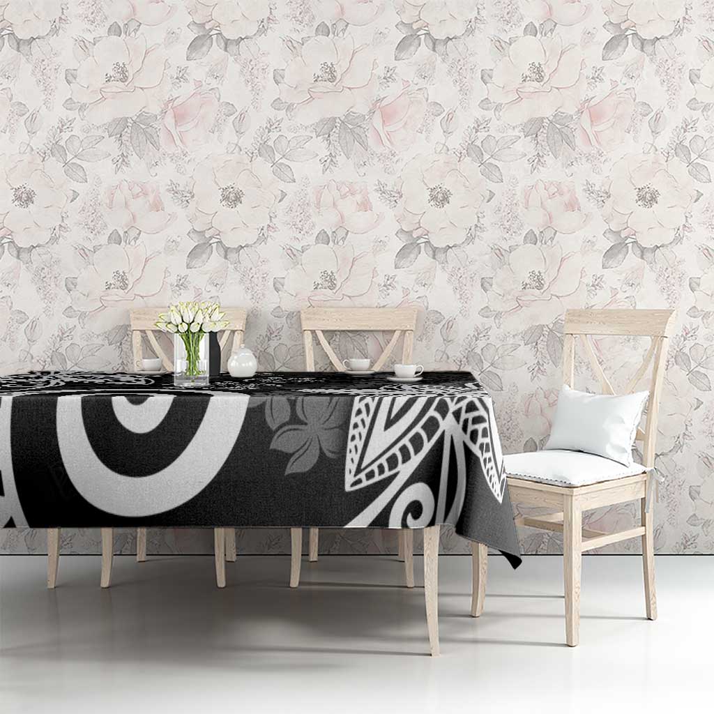 Polynesia Tablecloth Black Tribal Turtle Floral Pattern LT05 - Polynesian Pride