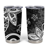 Polynesia Tumbler Cup Black Tribal Turtle Floral Pattern LT05 Black - Polynesian Pride