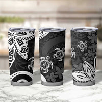 Polynesia Tumbler Cup Black Tribal Turtle Floral Pattern LT05 - Polynesian Pride