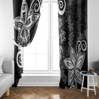 Polynesia Window Curtain Black Tribal Turtle Floral Pattern LT05 - Polynesian Pride
