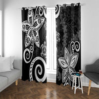 Polynesia Window Curtain Black Tribal Turtle Floral Pattern LT05 With Grommets Black - Polynesian Pride