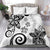 Polynesia Bedding Set White Tribal Turtle Floral Pattern