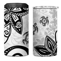 Polynesia 4 in 1 Can Cooler Tumbler White Tribal Turtle Floral Pattern LT05 One Size: 16 oz White - Polynesian Pride
