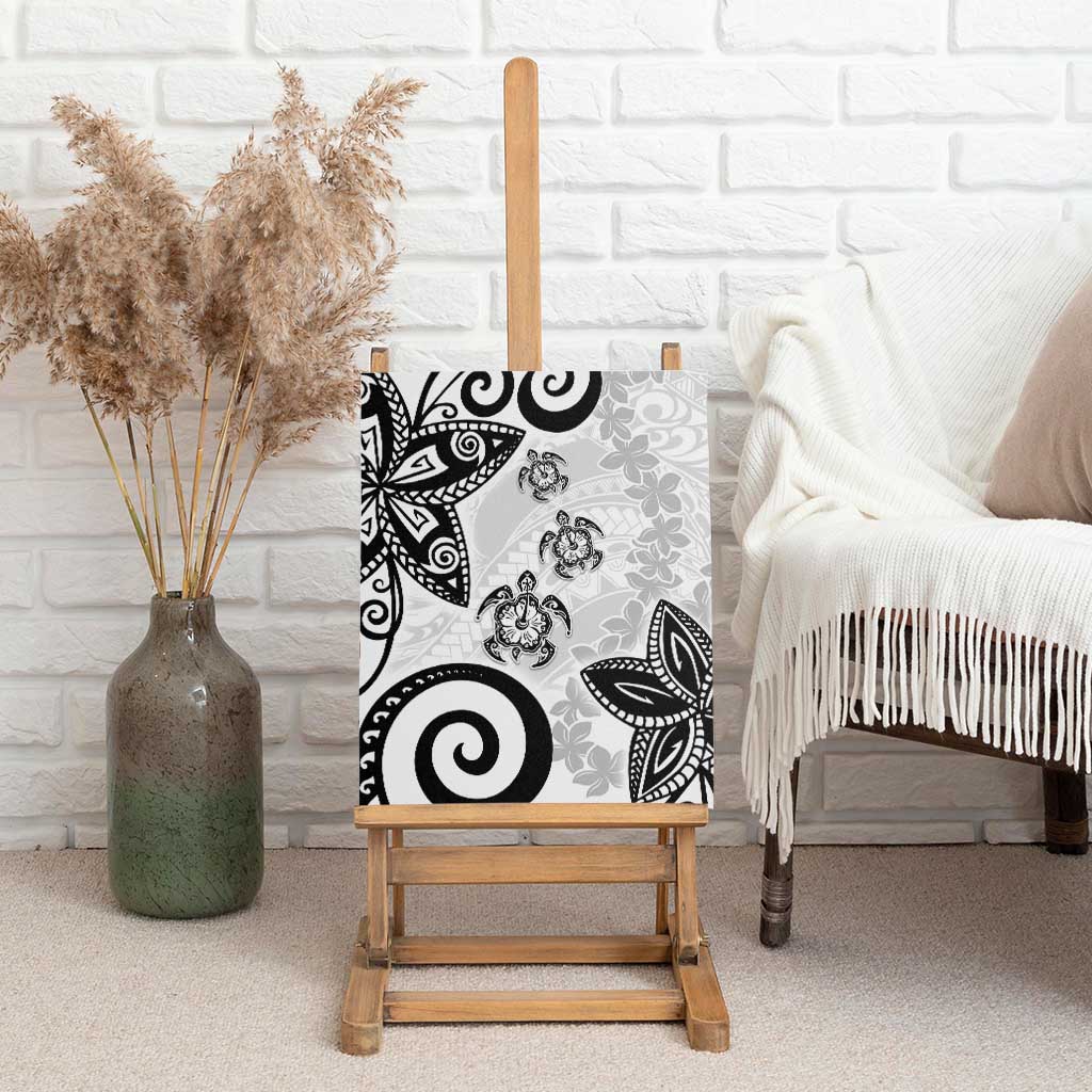 Polynesia Canvas Wall Art White Tribal Turtle Floral Pattern LT05 - Polynesian Pride