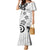 Polynesia Family Matching Mermaid Dress and Hawaiian Shirt White Tribal Turtle Floral Pattern