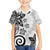 Polynesia Family Matching Off Shoulder Short Dress and Hawaiian Shirt White Tribal Turtle Floral Pattern