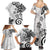 Polynesia Family Matching Summer Maxi Dress and Hawaiian Shirt White Tribal Turtle Floral Pattern