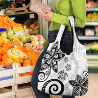 Polynesia Grocery Bag White Tribal Turtle Floral Pattern LT05 - Polynesian Pride