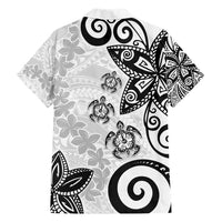 Polynesia Hawaiian Shirt White Tribal Turtle Floral Pattern LT05 - Polynesian Pride