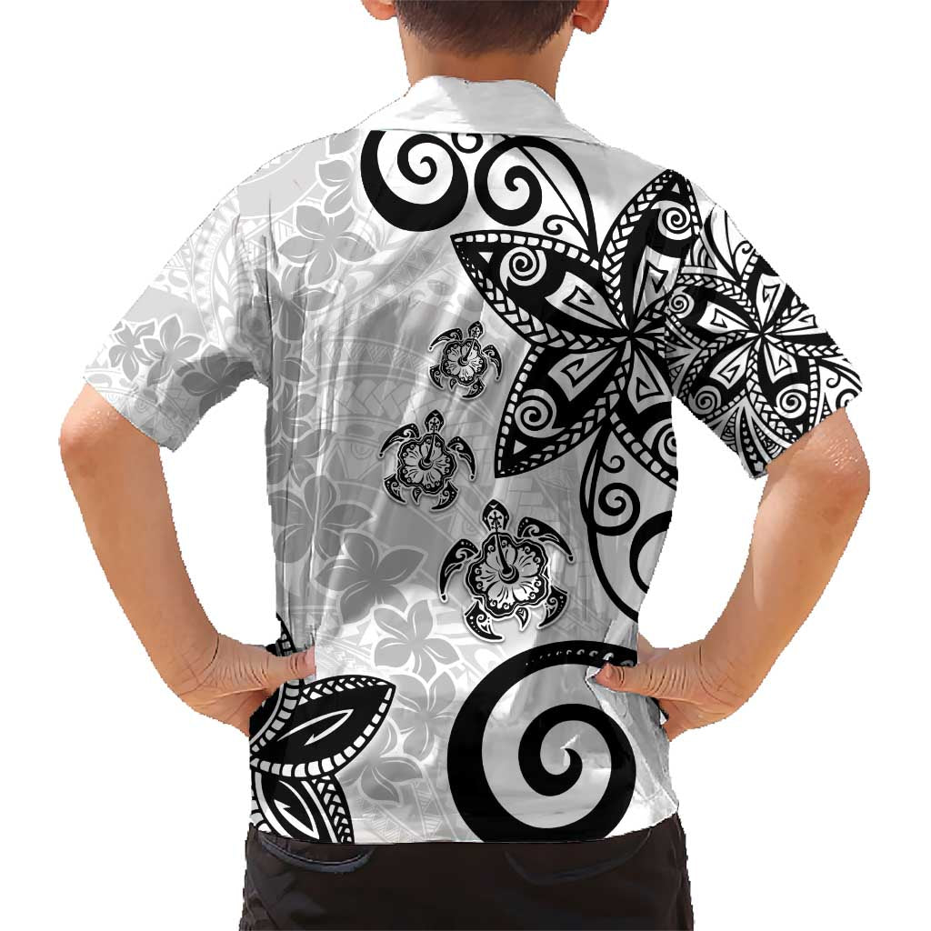 Polynesia Hawaiian Shirt White Tribal Turtle Floral Pattern LT05 - Polynesian Pride