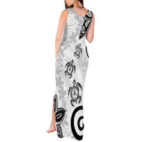 Polynesia Tank Maxi Dress White Tribal Turtle Floral Pattern LT05 - Polynesian Pride