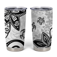 Polynesia Tumbler Cup White Tribal Turtle Floral Pattern LT05 White - Polynesian Pride
