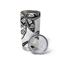 Polynesia Tumbler Cup White Tribal Turtle Floral Pattern LT05 - Polynesian Pride