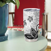 Polynesia Tumbler Cup White Tribal Turtle Floral Pattern LT05 - Polynesian Pride