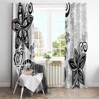 Polynesia Window Curtain White Tribal Turtle Floral Pattern LT05 - Polynesian Pride