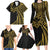 Hawaii And Philippines Family Matching Long Sleeve Bodycon Dress and Hawaiian Shirt Kanaka Maoli With Tribal Sun Together Gold